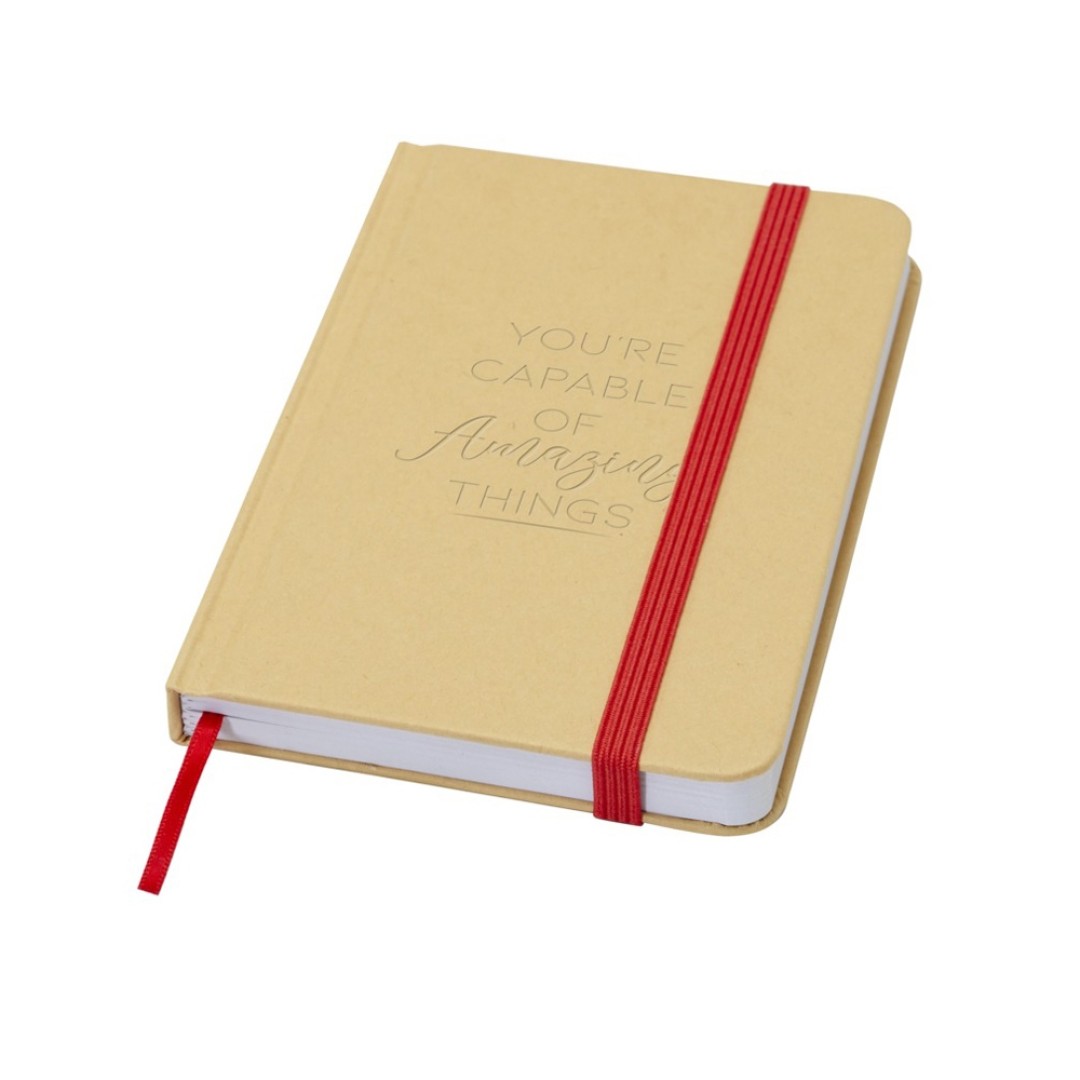 Reed блокнот формата А6 из переработанного материала в твердой обложке с простыми страницами - Красный