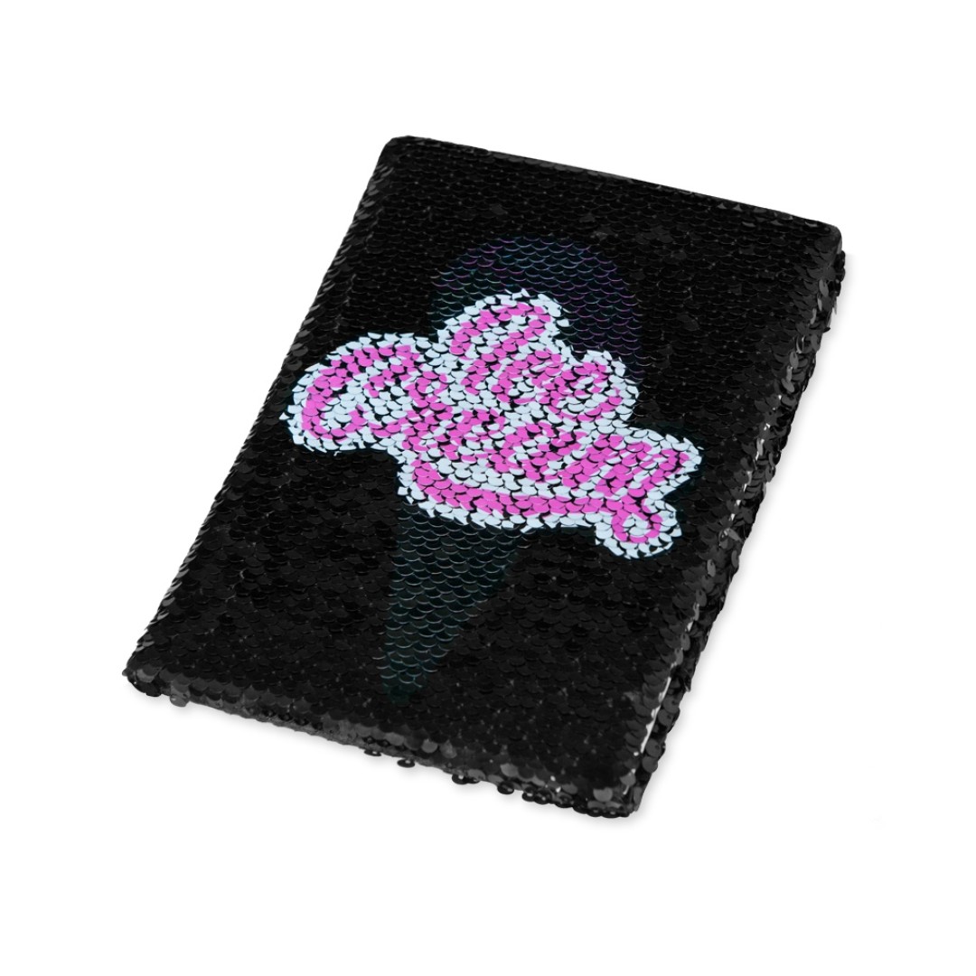 Блокнот с пайетками «Fashion», черный