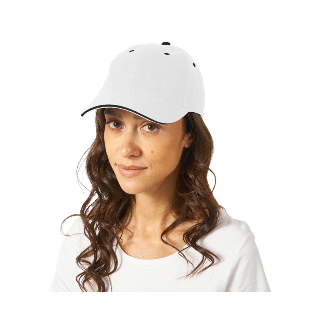 Бейсболка "New Castle" 6-ти панельная, белый/темно-синий