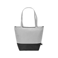 Сумка-холодильник Reviver с длинными ручками из нетканого переработанного материала RPET, белый/черный