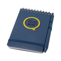 Блокнот Thalaasa формата А6 в твердой обложке из океанического пластика с шариковой ручкой - Синий