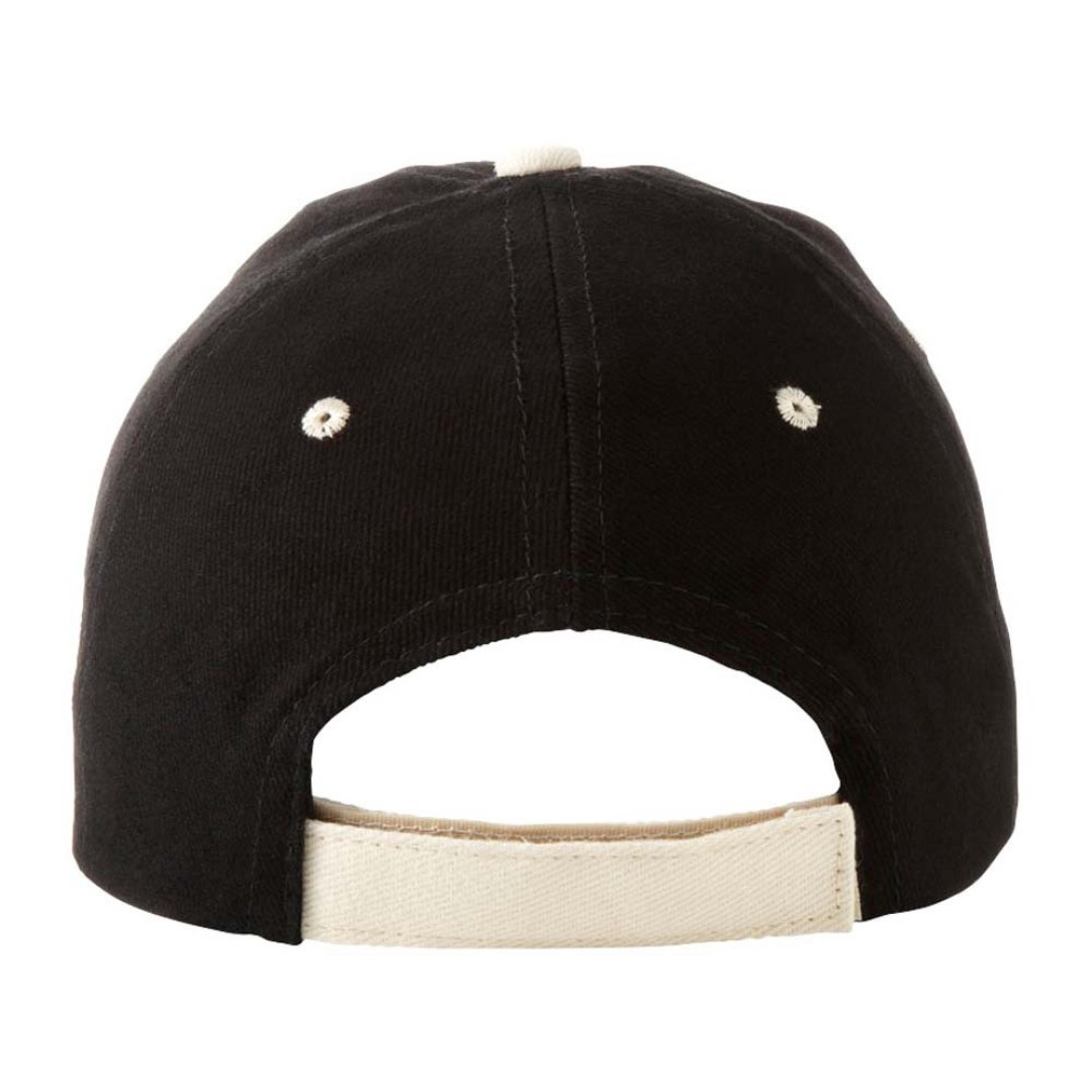 Бейсболка "New Castle" 6-ти панельная, черный/натуральный