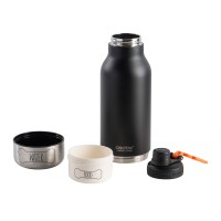 Вакуумный термос «Buddy» 3-в-1 со съемными мисками для питомцев, 1000 мл, черный