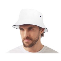 Панама с контрастной окантовкой , белый/темно-синий