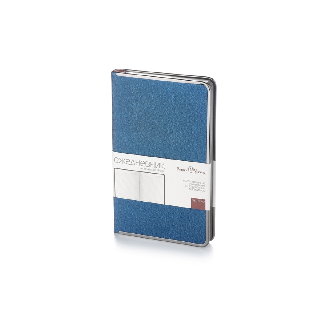 Ежедневник А5 недатированный «Bridge», синий/серебристый