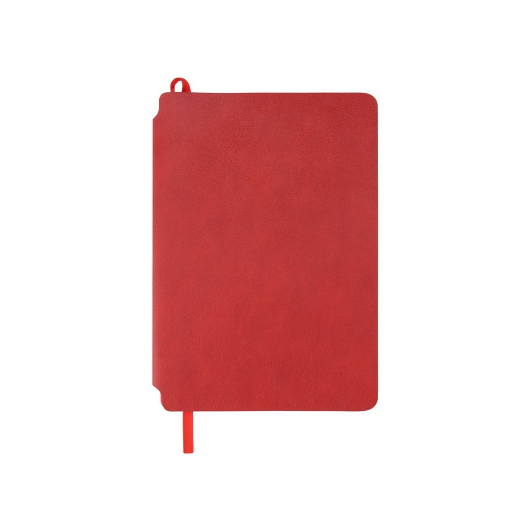 Блокнот «Notepeno» 130x205 мм с тонированными линованными страницами, красный
