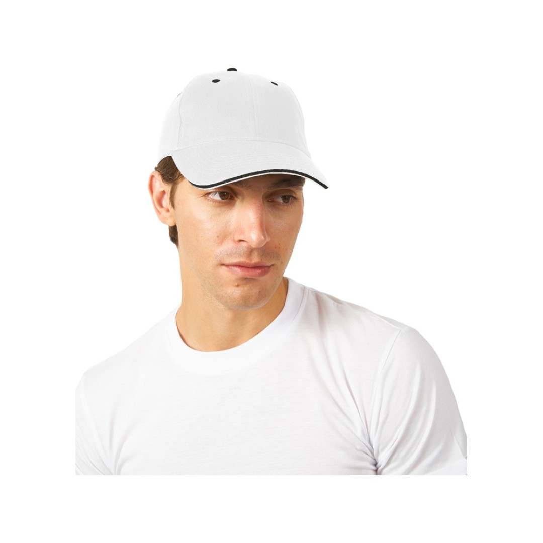 Бейсболка "New Castle" 6-ти панельная, белый/темно-синий