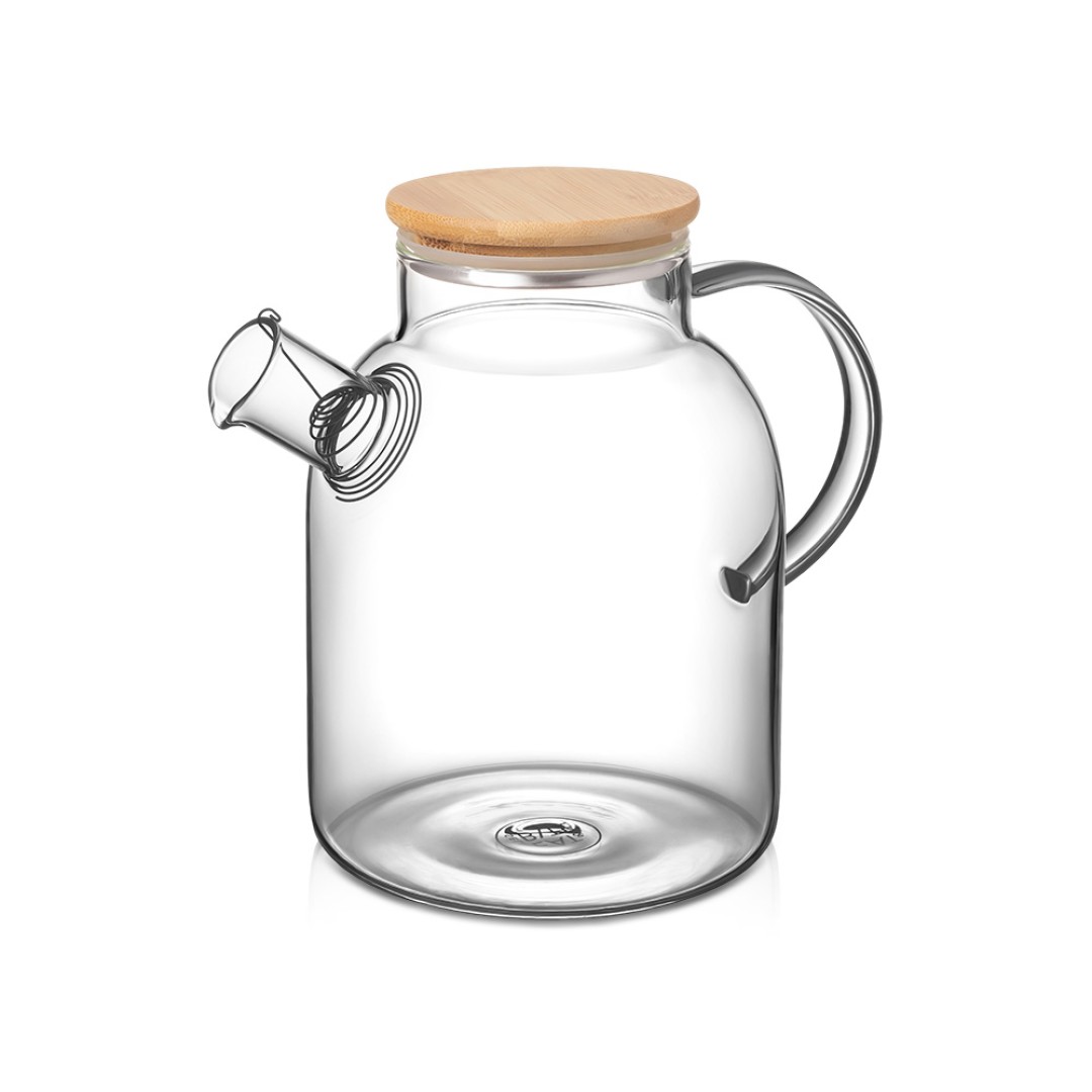 Стеклянный чайник с бамбуковой крышкой "Sencha M"