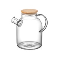 Стеклянный чайник с бамбуковой крышкой "Sencha M"