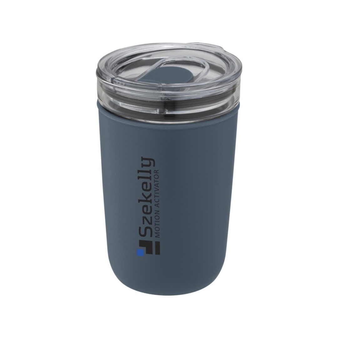 Bello, стеклянная кружка объемом 420 мл с внешней стенкой из переработанного пластика, синий