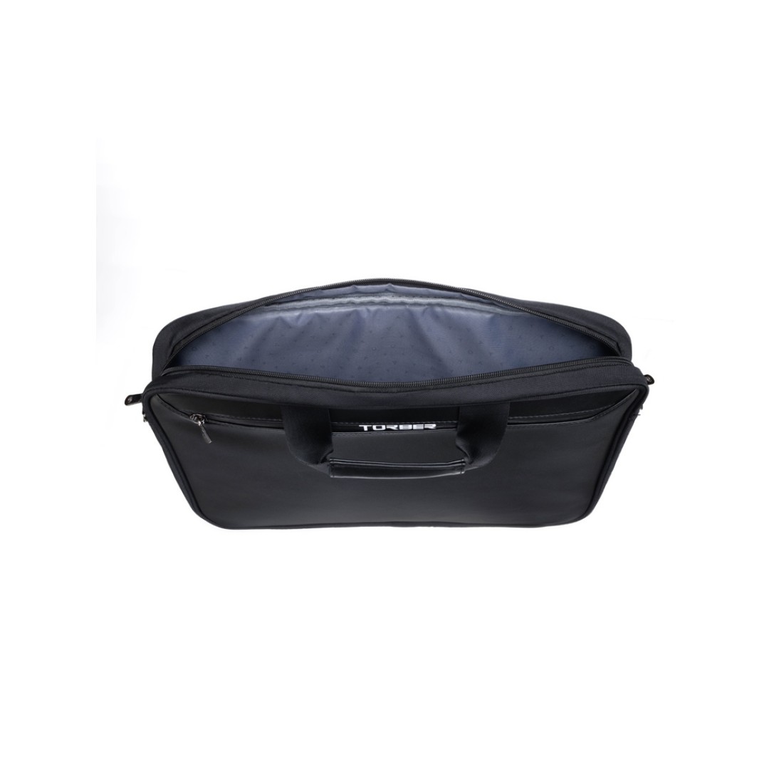 Сумка для ноутбука TORBER VOYAGE 15.6'', черный, нейлон/микрофибра, 43 х 5 х 29 см, 6л