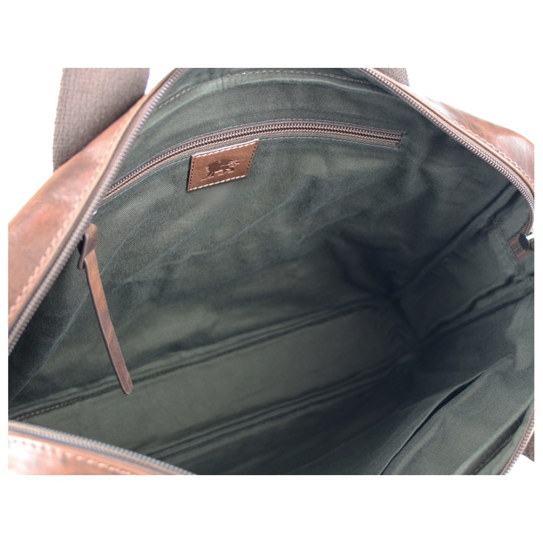 Сумка Mano "Don Luca", натуральная кожа в коньячном цвете, 37 х 27 х 6 см