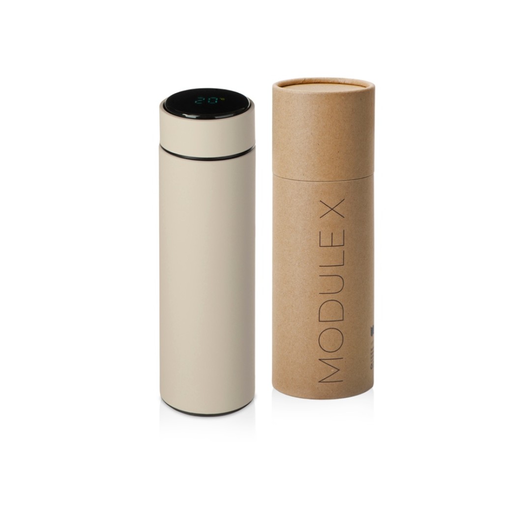 Вакуумный термос «Module X» с индикатором температуры, 500 мл, тубус, бежевый
