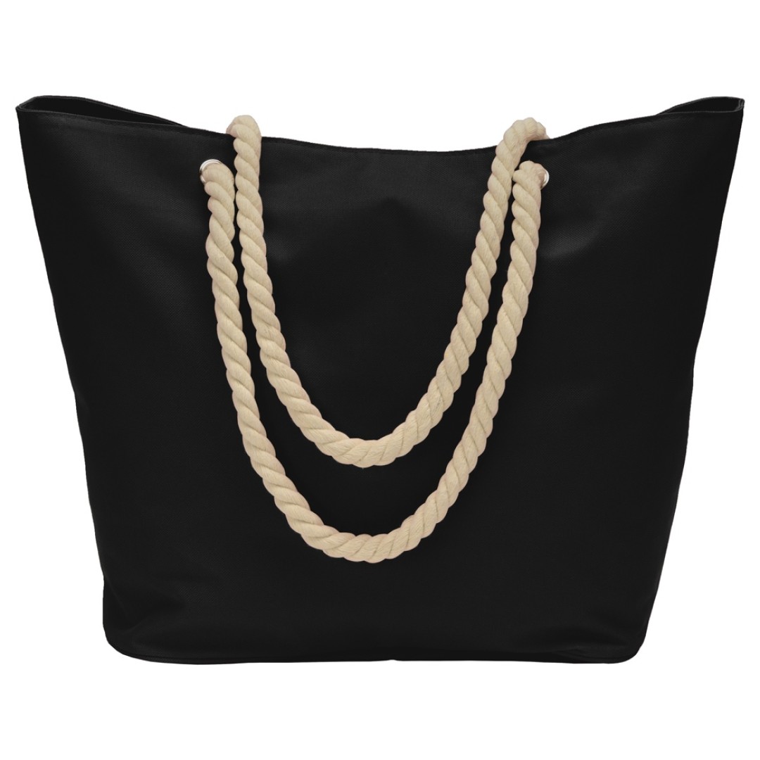 Сумка «Seaside» для шопинга и пляжа с широким дном, черный