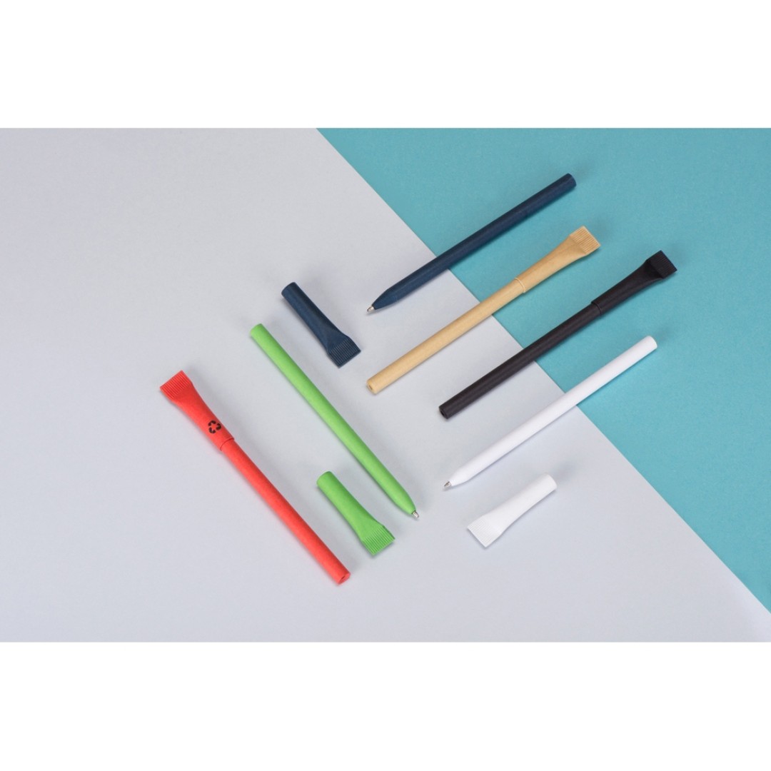 Ручка картонная с колпачком "Recycled", зеленое яблоко (Р)