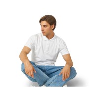 Поло с эластаном «Chicago», 200гр пике, белый