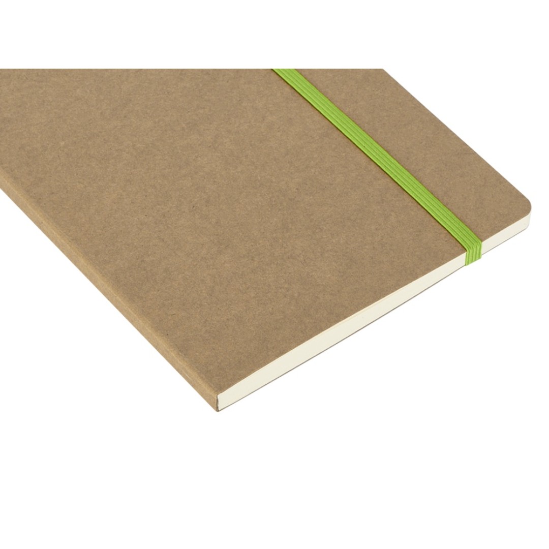 Блокнот "Sevilia Soft", гибкая обложка из крафта A5, 80 листов, крафтовый/зеленое яблоко