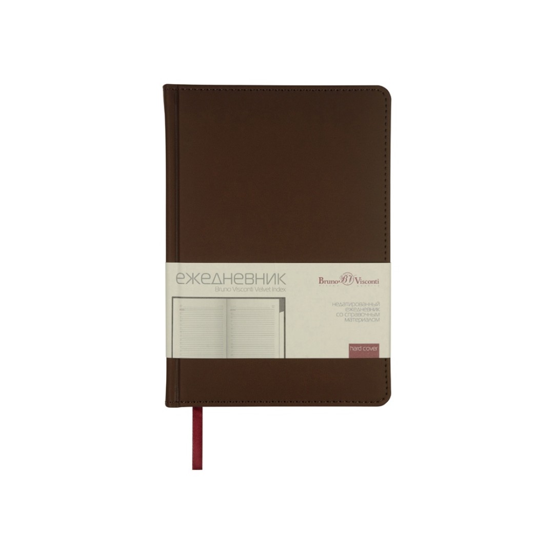 Ежедневник недатированный А5 "Velvet Index" (коричневый) (Р)
