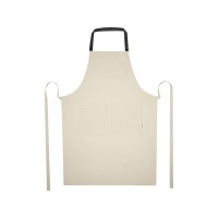 Nia фартук из переработанного хлопка плотностью 200 г/м2 - сплошной черный