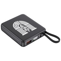 Внешний аккумулятор с подсветкой лого "Nex", 5000 мАч, черный