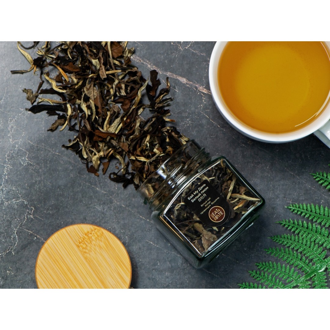 Чай белый, серия "Ceremony", Бай Му Дань (белый пион), стеклянная банка