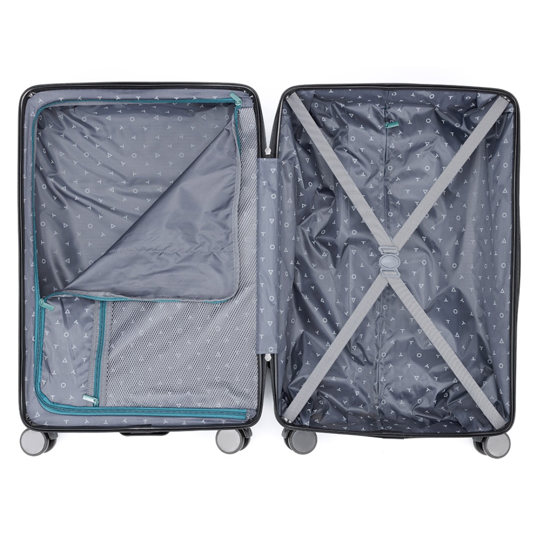 Чемодан TORBER Onego, зелёный, ABS-пластик, 69,5 х 46 х 26 см, 69 л