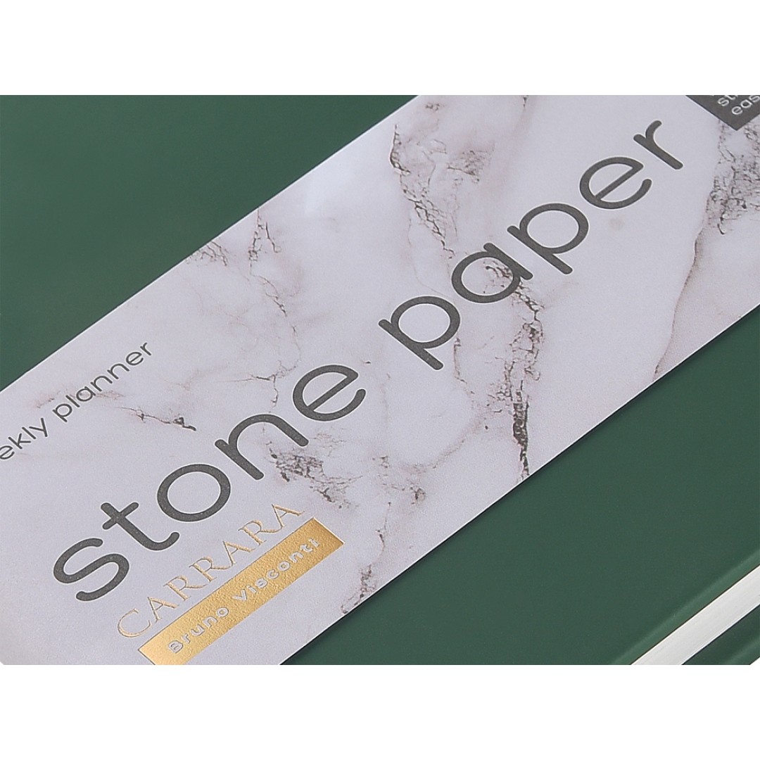 Еженедельник с каменной бумагой А5+ "Carrara", зеленый