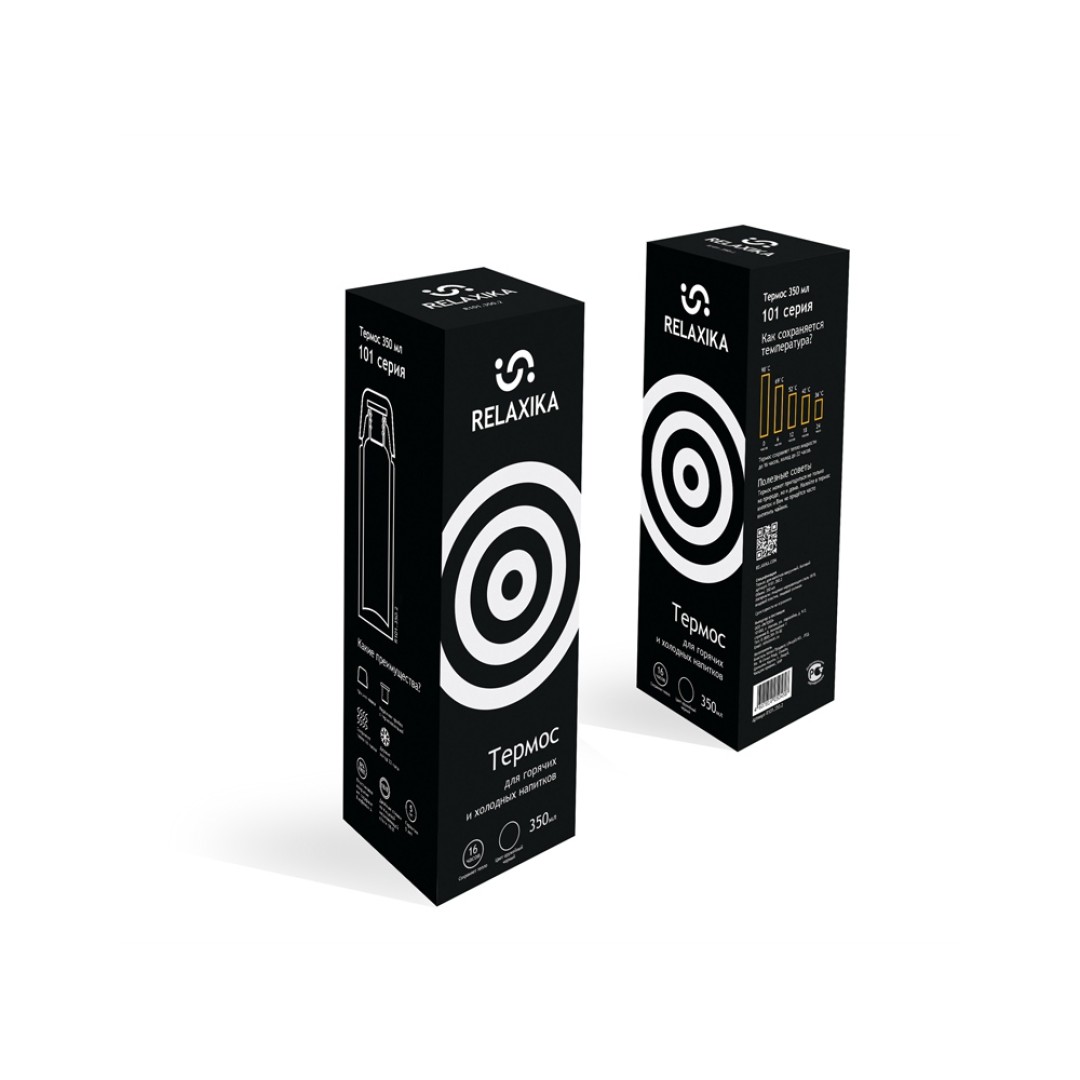 Термос Relaxika 101 (0,35 литра), черный (без лого)