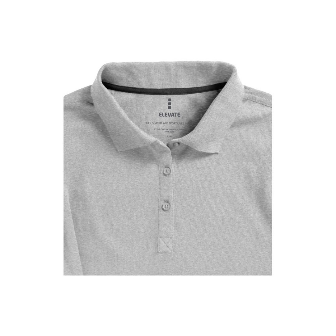 Рубашка поло "Oakville" женская с длинным рукавом, серый меланж