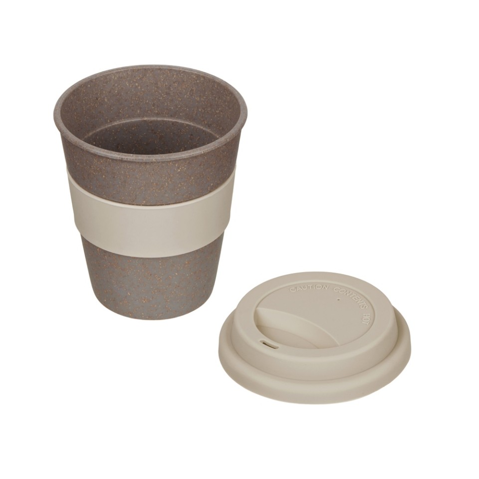 Стакан с силиконовой крышкой "Cafe", beige