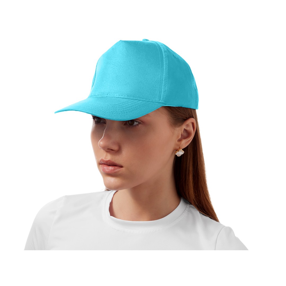 Бейсболка "Poly" 5-ти панельная 120 гр, лазурный