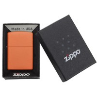 Зажигалка ZIPPO Classic с покрытием Orange Matte, латунь/сталь, оранжевая, матовая, 38x13x57 мм