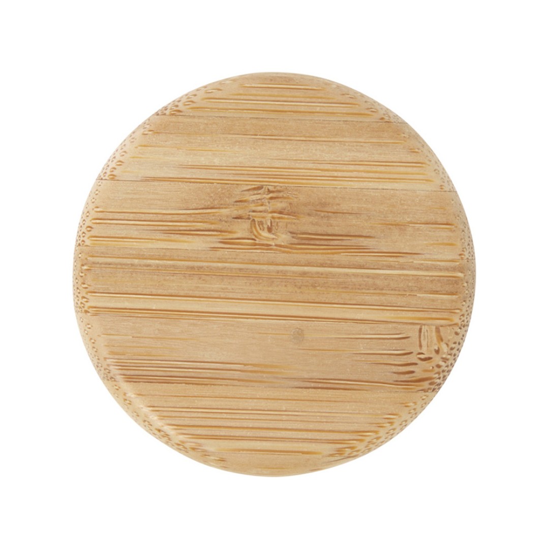 Lume бутылка из матового содово-известкового стекла объемом 500 мл с бамбуковой крышкой - Белый