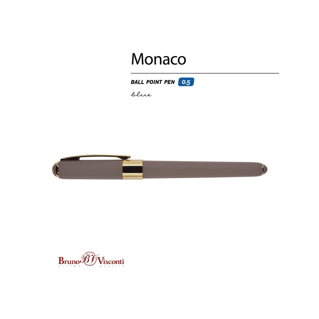 Ручка пластиковая шариковая «Monaco», 0,5мм, синие чернила, серый
