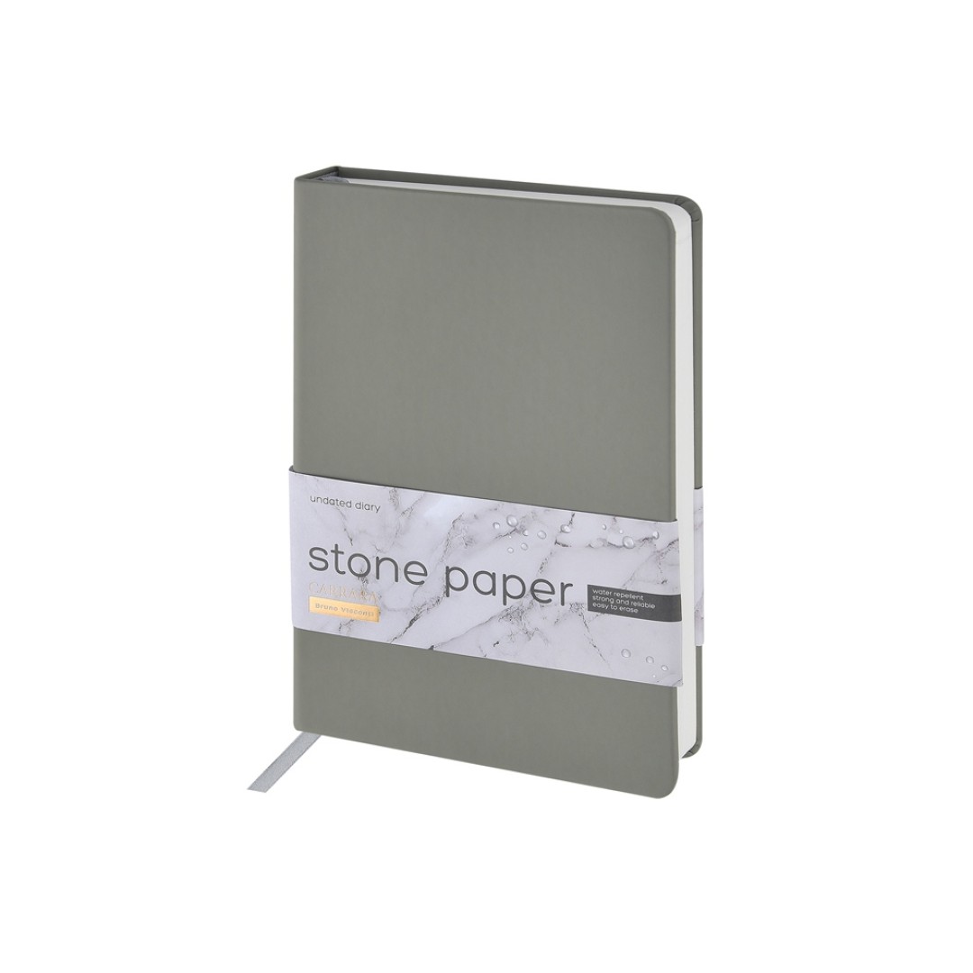 Ежедневник с каменной бумагой недатированный А5 "Carrara", серый