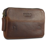 Ключница Mano "Don Leon", натуральная кожа в коричневом цвете, 12 х 7 см