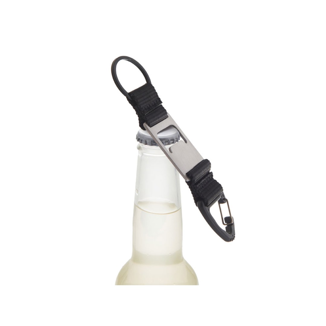 Брелок-ремувка с открывашкой и карабином "Champion", черный