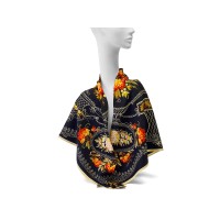 Платок «Тагильский поднос», черный