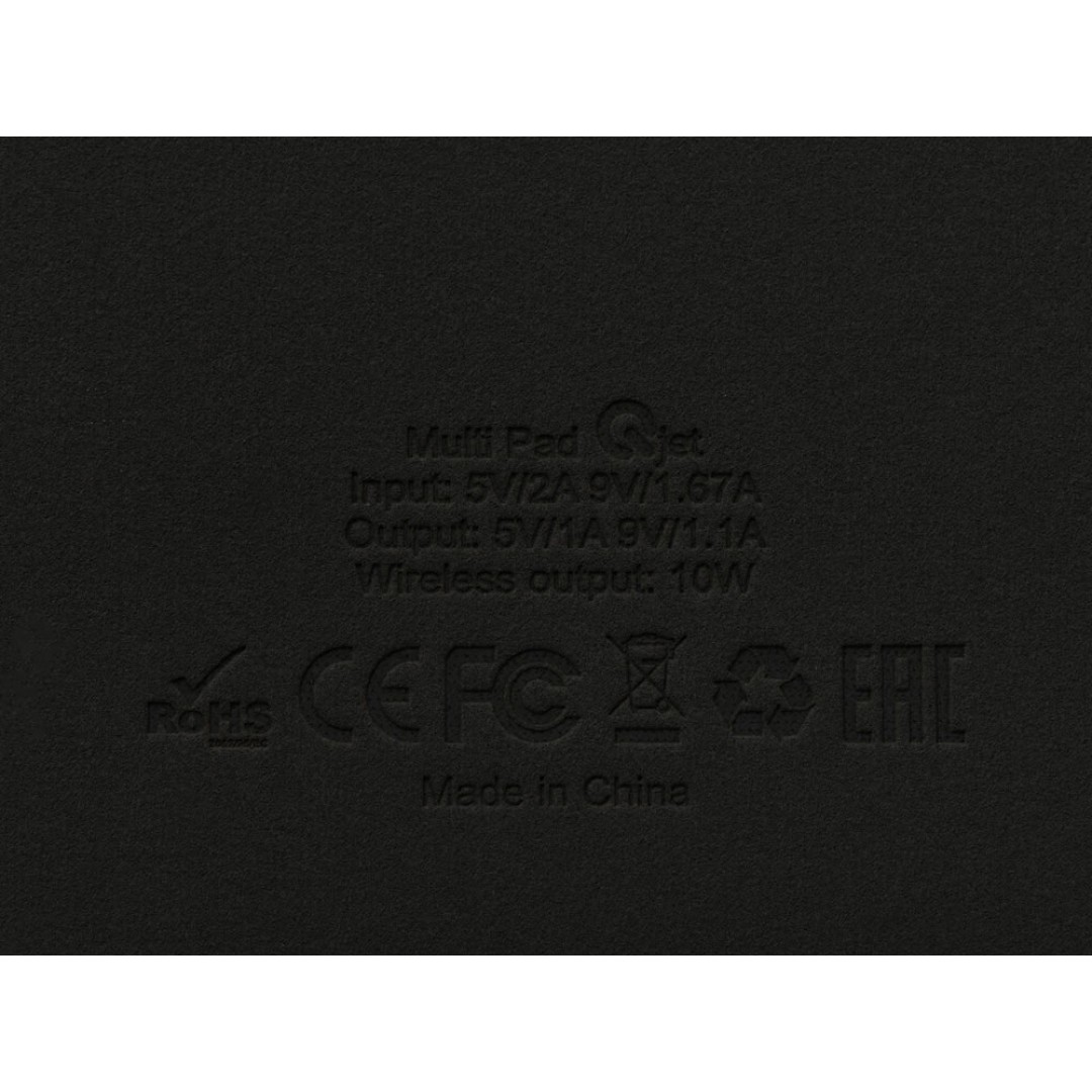 Многофункциональный коврик для мыши «Multi Pad» с беспроводной зарядкой и LCD экраном, 10 Вт, черный