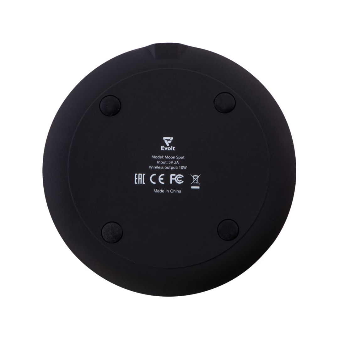 Беспроводное зарядное устройство с подсветкой логотипа "Moon spot", 10 Вт, soft-touch