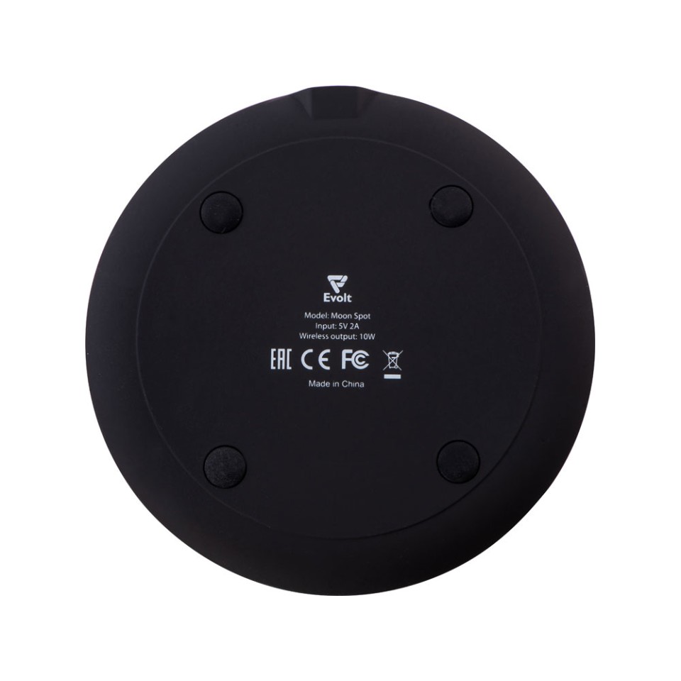 Беспроводное зарядное устройство с подсветкой логотипа "Moon spot", 10 Вт, soft-touch