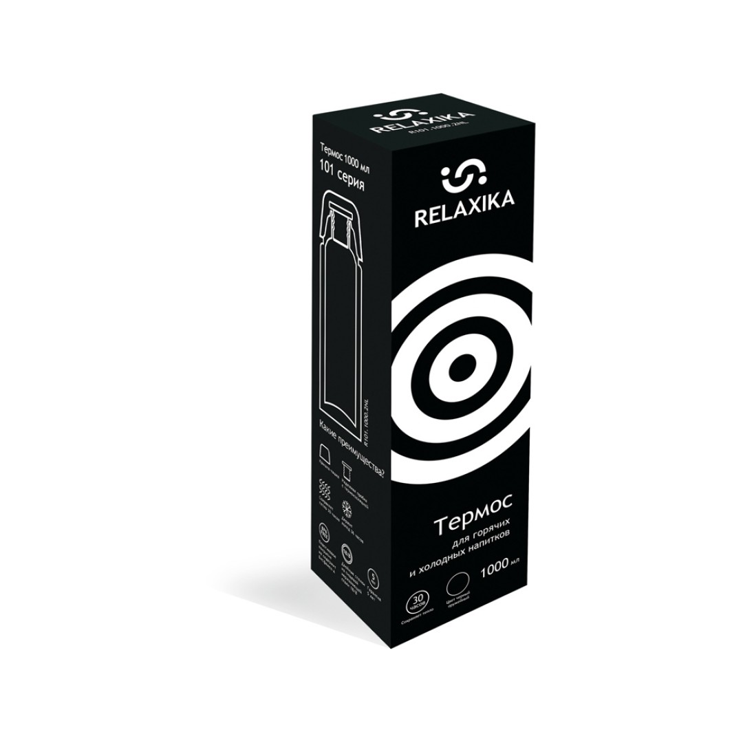 Термос Relaxika 101 (1 литр), черный (без лого)