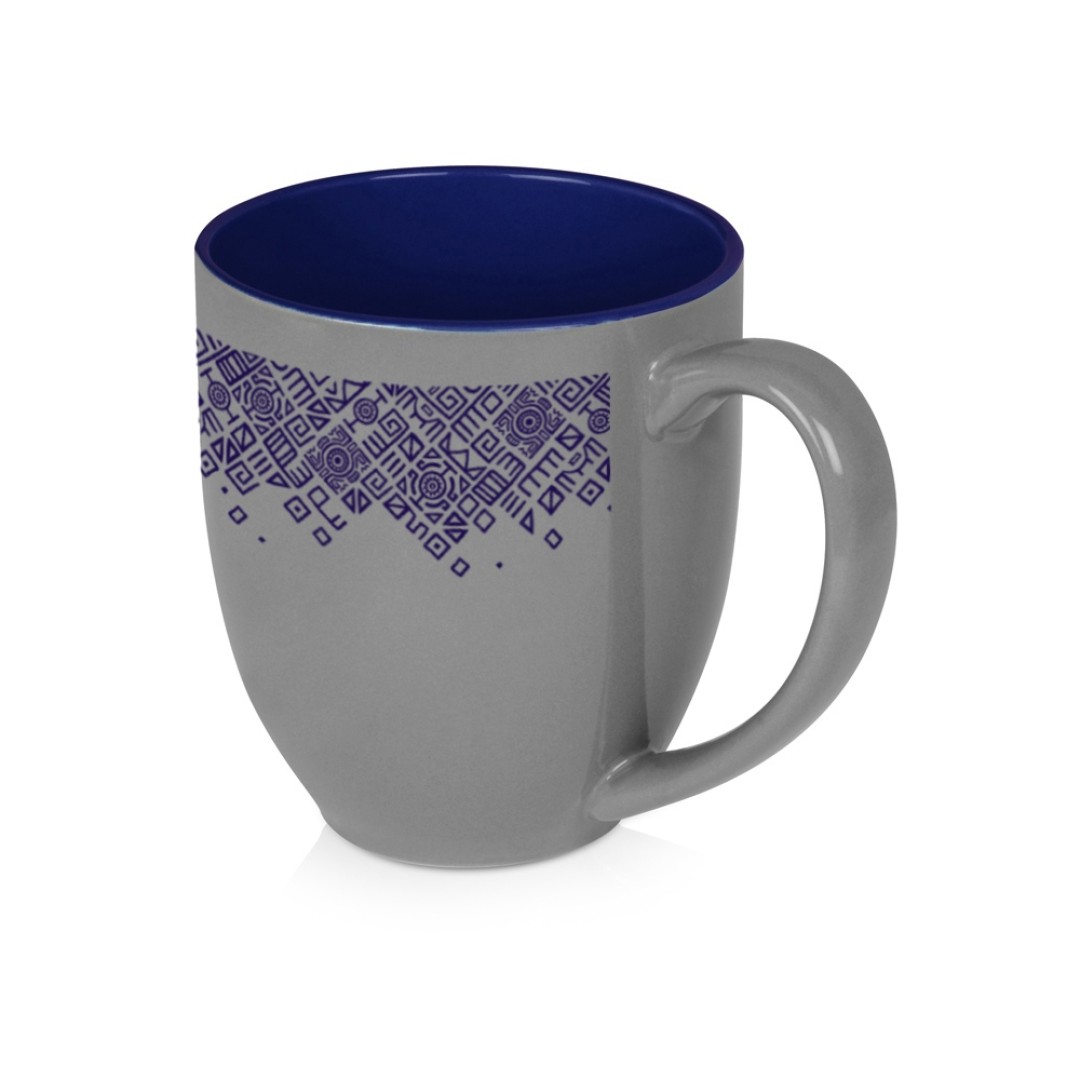 Кружка керамическая «Gracy» 450мл, серый/темно-синий