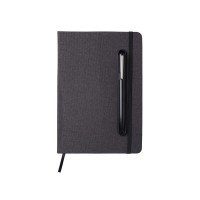 Набор блокнот А5 с магнитным держателем для ручки и подставкой для телефона и металлической шариковой ручкой "NotaBene", черный