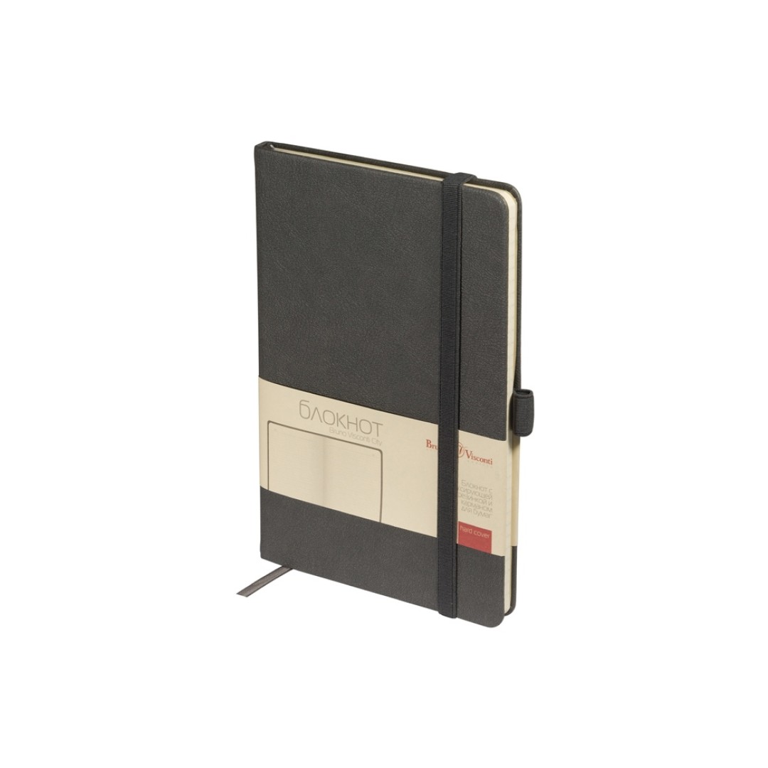 Блокнот А5  "City" на резинке, серый