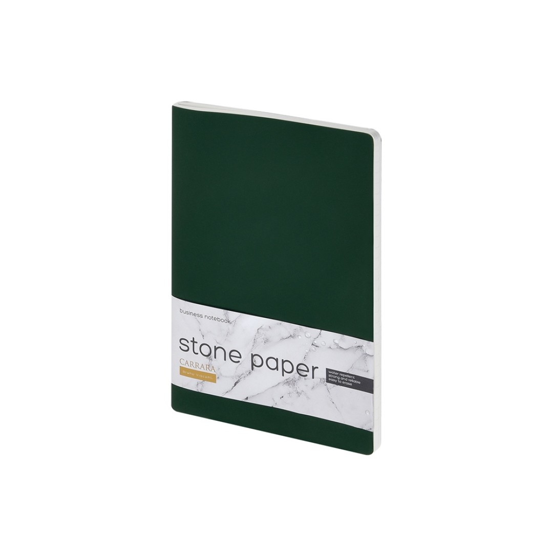 Тетрадь с каменной бумагой А5 "Carrara" 40 л., линейка, зеленый