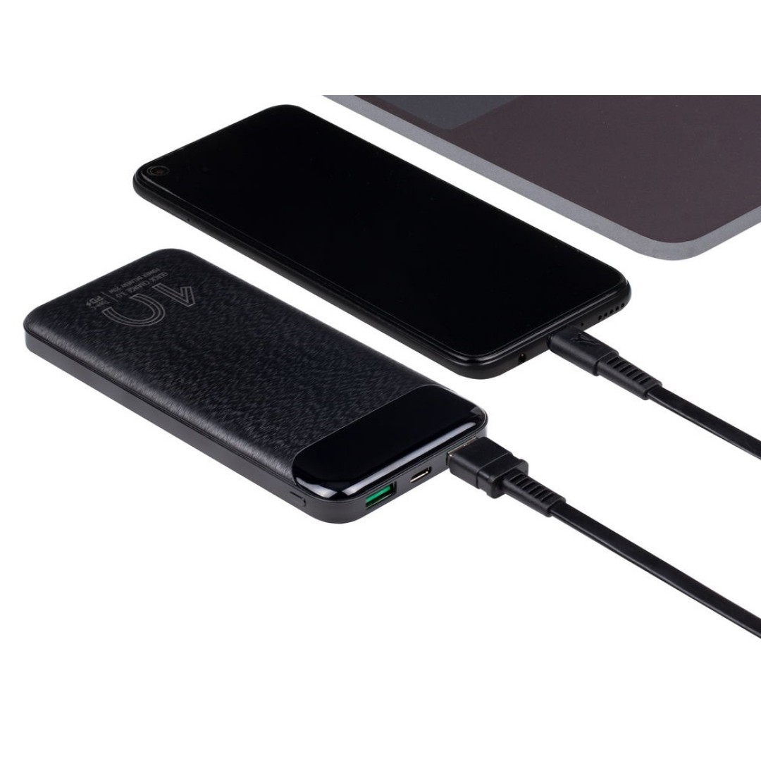 VA2540 (10 000mAh), QC/PD 20W внешний аккумулятор с дисплеем, черный