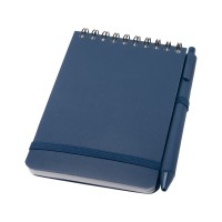 Блокнот Thalaasa формата А6 в твердой обложке из океанического пластика с шариковой ручкой - Синий