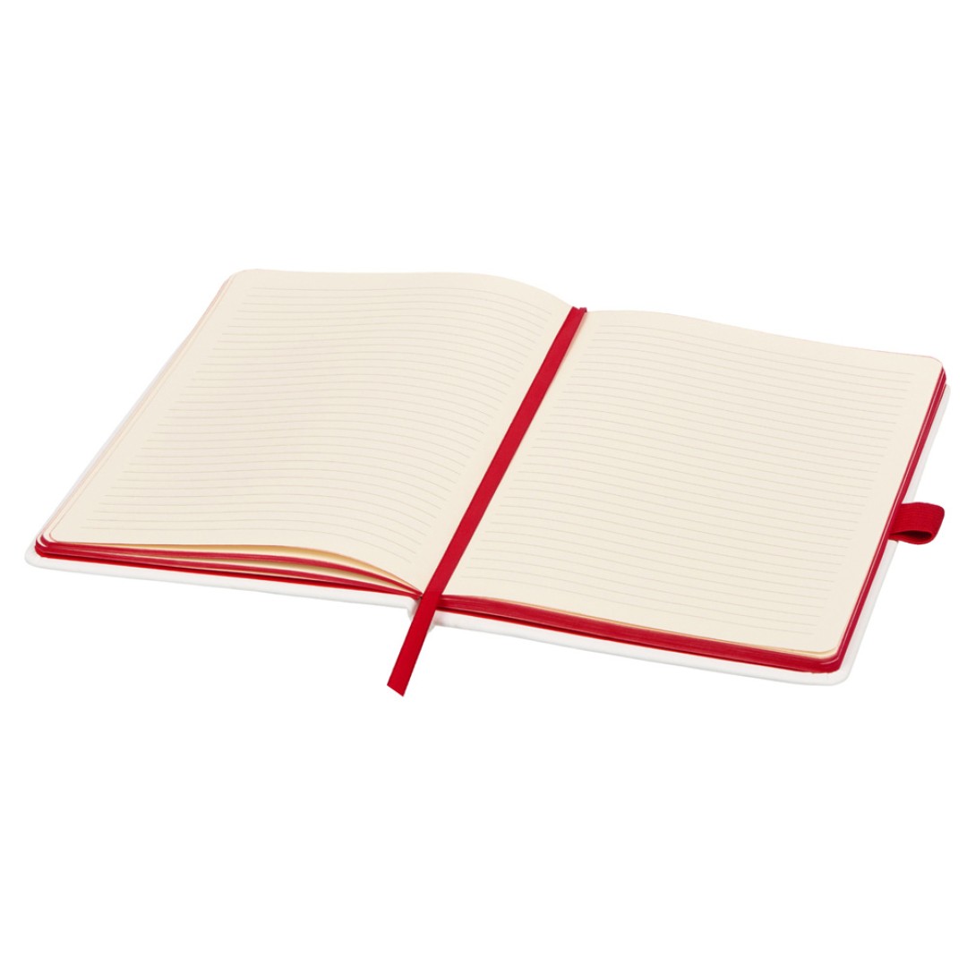 Блокнот "ColorNote White", твердая обложка A5, 80 листов, белый с красным