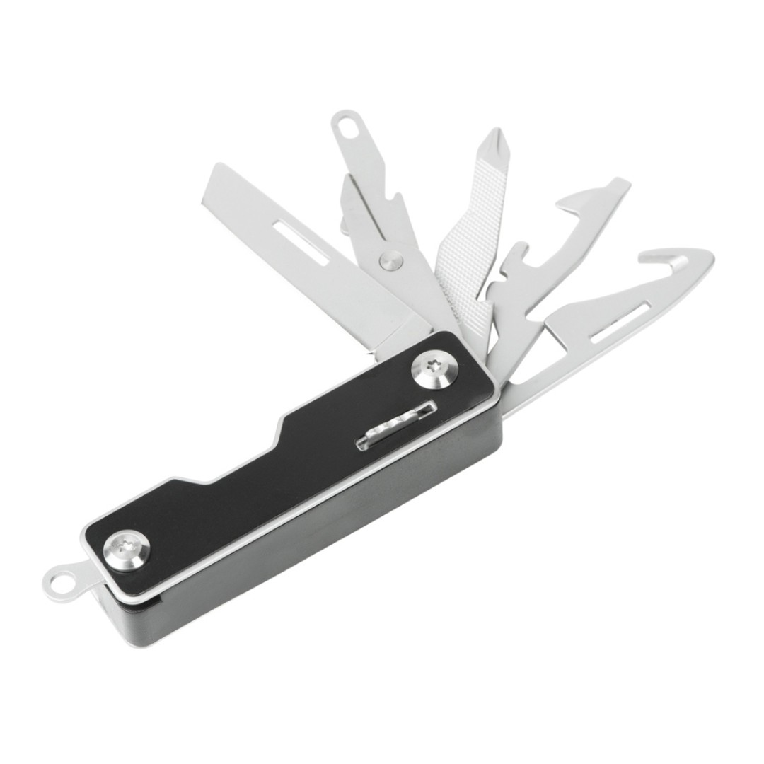 Мультитул-складной Canto 10-в-1 с защитным фиксатором, серебристый/черный